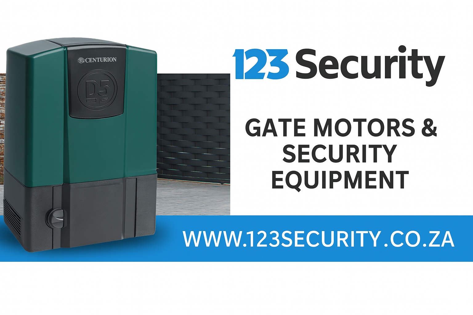 123 Security Gate Motors and Equipment Banner
